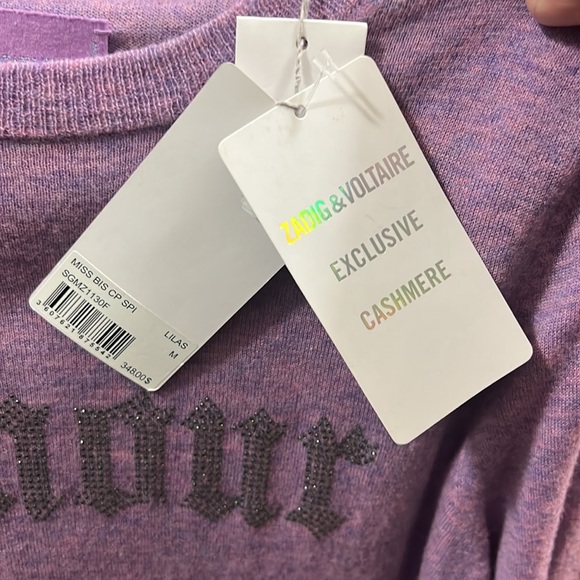 Zadig & Voltaire Purple Cashmere Amour Sweater - Picture 3 of 3